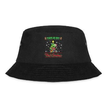 This Is My First Christmas Toddler One Year X-Mas - Bucket Hat - Schwarz - Vorne - Lela (165cm)