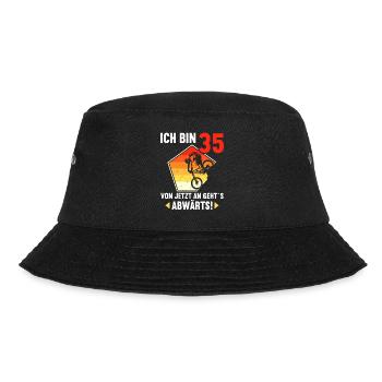 Ich bin 35 Ab jetzt gehts abwärts 35 Geburtstag - Bucket Hat - Schwarz - Vorne - Lela (165cm)