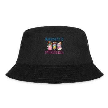 Ich liebe Milchshakes Milchshake Geschenk - Bucket Hat - Schwarz - Vorne - Lela (165cm)