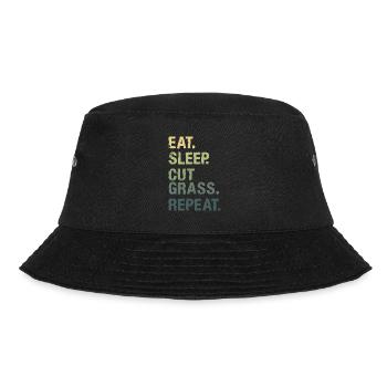 Eat Sleep Cut Grass Repeat Lawn Mowing Lawnmower - Bucket Hat - black - Front - Lela (165cm)