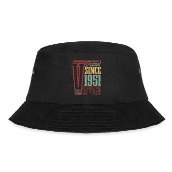 1951 Geburtstag Geburtsjahr Baujahr Vintage Retro - Bucket Hat - Schwarz - Vorne - Lela (165cm)