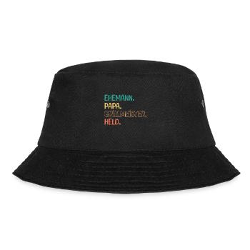 Ehemann Papa Grillmeister - Bucket Hat - Schwarz - Vorne - Lela (165cm)