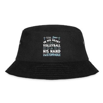 Jesus Im Herzen - Volleyballspieler - Bucket Hat - Schwarz - Vorne - Lela (165cm)