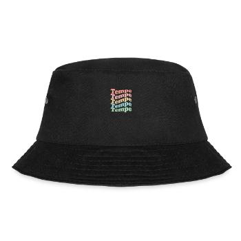 Vintage 70s Hippie USA City - Retro Tempe - Bucket Hat - black - Front - Lela (165cm)