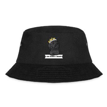 Schnoodle dog with crown - Bucket Hat - black - Front - Lela (165cm)
