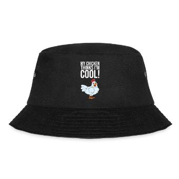 My Chicken Thinks Im Cool - Bucket Hat - black - Front - Lela (165cm)
