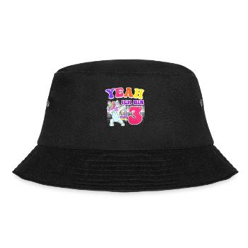 3. Geburtstag Mädchen 3 Jahre - Bucket Hat - Schwarz - Vorne - Lela (165cm)