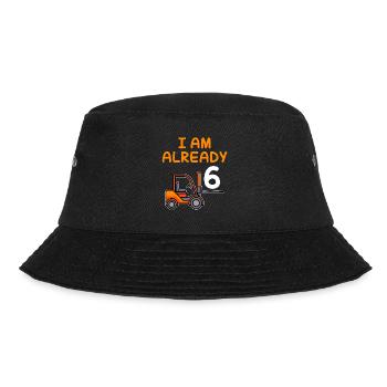 6. Geburtstag Junge 6 Jahre - Bucket Hat - Schwarz - Vorne - Lela (165cm)