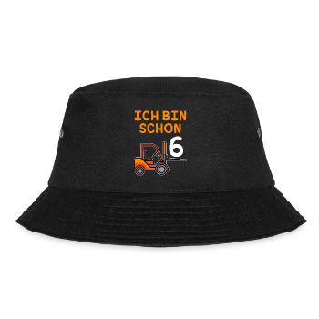 6. Geburtstag Junge 6 Jahre - Bucket Hat - Schwarz - Vorne - Lela (165cm)