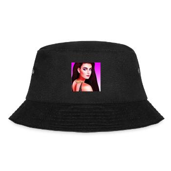 Retrowave Synthwave 80s Character Design - Bucket Hat - Schwarz - Vorne - Lela (165cm)
