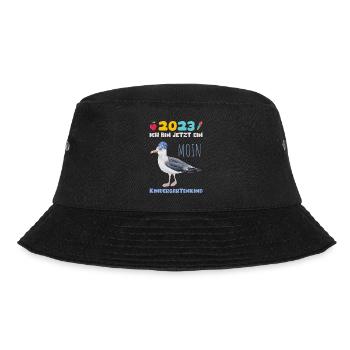 Kindergarten 2023 Möwe Nordsee Mädchen Jungen Kita - Bucket Hat - Schwarz - Vorne - Lela (165cm)
