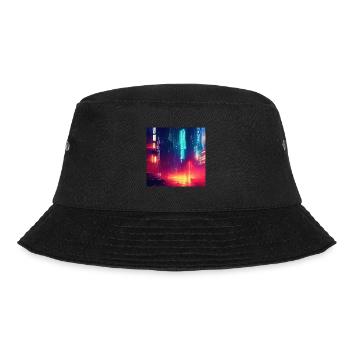 Retrowave Synthwave 80s Future city Design - Bucket Hat - Schwarz - Vorne - Lela (165cm)
