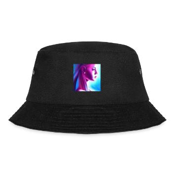 Retrowave Synthwave 80s Character Design - Bucket Hat - Schwarz - Vorne - Lela (165cm)