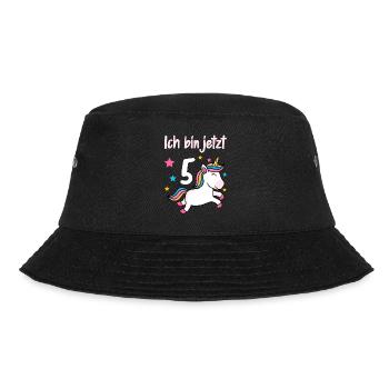 5. Geburtstag Mädchen 5 Jahre - Bucket Hat - Schwarz - Vorne - Lela (165cm)