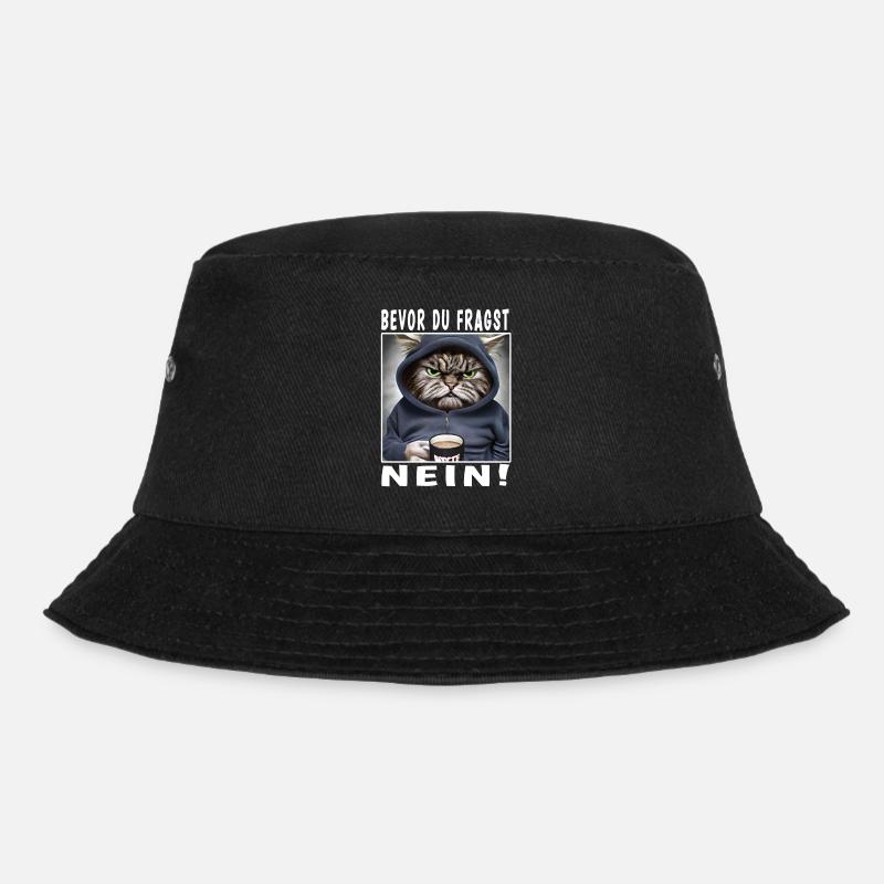 Bevor du fragst nein Katze - Bucket Hat - Schwarz