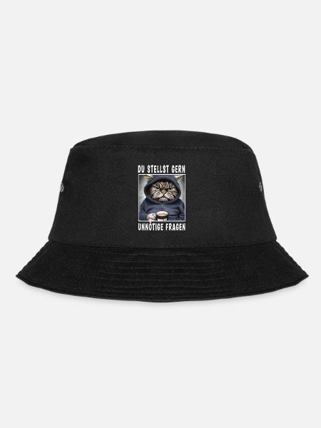 Du stellst gern unnötige Fragen - Bucket Hat - Schwarz