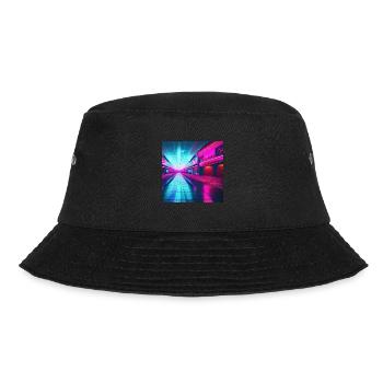 Retrowave Synthwave 80s Future city Design - Bucket Hat - Schwarz - Vorne - Lela (165cm)