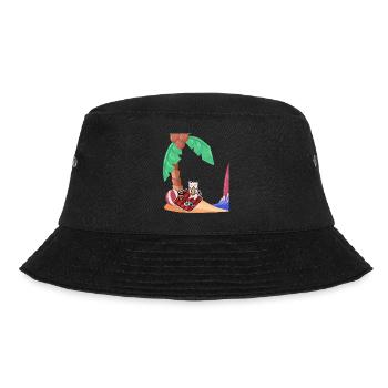 Katze Picknick Insel Urlaub - Bucket Hat - Schwarz - Vorne - Lela (165cm)