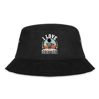 Basketball Basketballer - Bucket Hat - Schwarz - Vorne - Lela (165cm)
