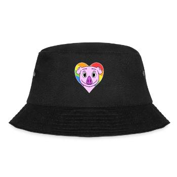 Cochon animal gay au cœur arc-en-ciel - Bob - noir - Devant - Lela (165cm)
