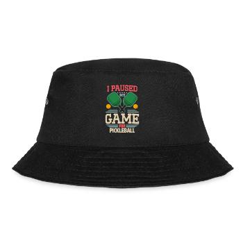 Gamer Gaming Meme I Paused My Game For Pickleball - Bucket Hat - Schwarz - Vorne - Lela (165cm)