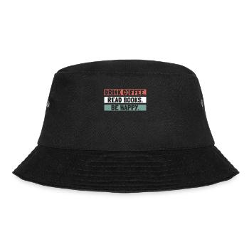 Drinking coffee, reading books, being happy - Bucket Hat - black - Front - Lela (165cm)