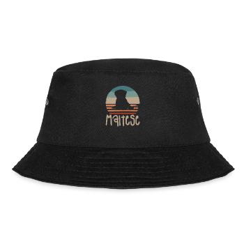 Vintager Retro maltesischer Hundeliebhaber - Bucket Hat - Schwarz - Vorne - Lela (165cm)