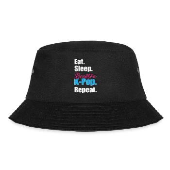 Eat Sleep K-Pop Wiederholung - Bucket Hat - Schwarz - Vorne - Lela (165cm)