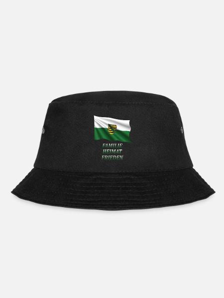Familie Heimat Frieden Sachsen - Bucket Hat - Schwarz