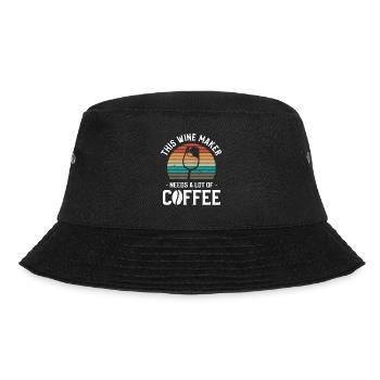 Dieser Winzer braucht viel Kaffeeweinbereitung - Bucket Hat - Schwarz - Vorne - Lela (165cm)