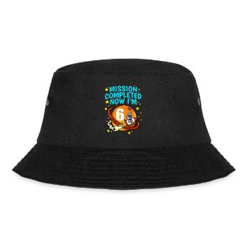 Space Birthday 6 Astronaut Planeten Raketenschiff - Bucket Hat - Schwarz - Vorne - Lela (165cm)