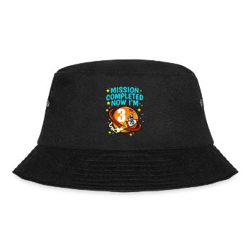 Space Birthday 3 Astronaut Planeten Raketenschiff - Bucket Hat - Schwarz - Vorne - Lela (165cm)
