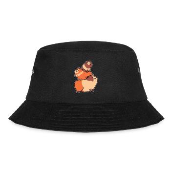 Retro Graphic Hamster Pet Owner Animal Lover Roden - Bucket Hat - Schwarz - Vorne - Lela (165cm)