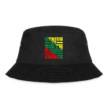Genius By Birth Slacker By Choice 12 - Bucket Hat - black - Front - Lela (165cm)