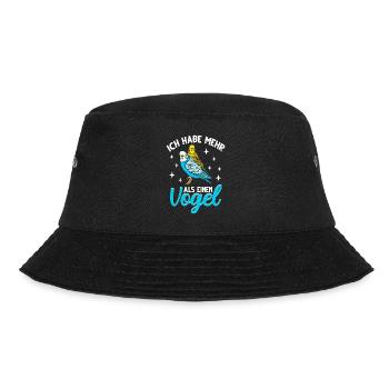 Wellensittich Nymphensittich Papagei Vogelkäfig - Bucket Hat - Schwarz - Vorne - Lela (165cm)