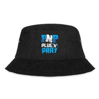 PnP = Plug'n'Pray Programming Programmer Coding - Bucket Hat - Schwarz - Vorne - Lela (165cm)