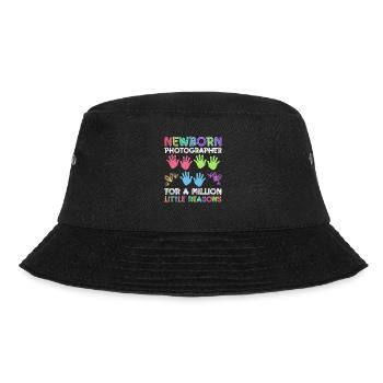 Neugeborenen Fotograf Baby Fotografie Spruch - Bucket Hat - Schwarz - Vorne - Lela (165cm)