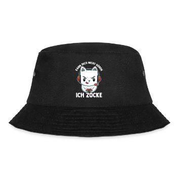 Kann Dich Nicht Hören Ich Zocke Gaming Panda - Bucket Hat - Schwarz - Vorne - Lela (165cm)