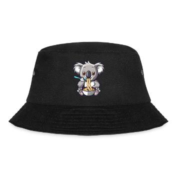 Koala eats ramen noodles - Bucket Hat - black - Front - Lela (165cm)