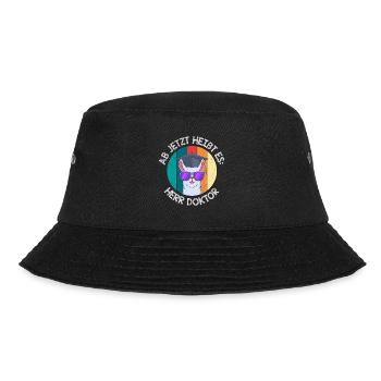 Ab jetzt heißt es Herr Doktor Doktortitel - Bucket Hat - Schwarz - Vorne - Lela (165cm)