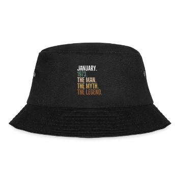 January 1973 The Man The Myth The Legend - Bucket Hat - black - Front - Lela (165cm)