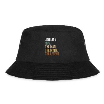 January 1977 The Man The Myth The Legend - Bucket Hat - black - Front - Lela (165cm)