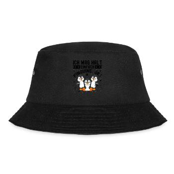 Ich Mag Halt Einfach Pinguine - Bucket Hat - Schwarz - Vorne - Lela (165cm)