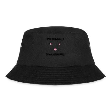 Baumwolle Katze Haar Katze Sprüche - Bucket Hat - Schwarz - Vorne - Lela (165cm)