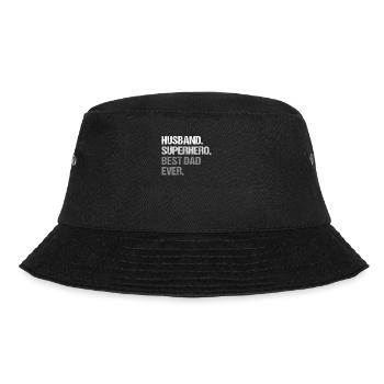 Husband Superhero Best Dad Ever - Bucket Hat - Schwarz - Vorne - Lela (165cm)