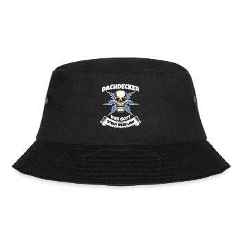 Dachdecker Nur Gott steht über uns cooles Spruch - Bucket Hat - Schwarz - Vorne - Lela (165cm)