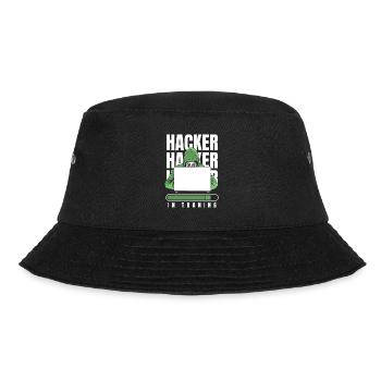 Entwickler Coder Programmierer Hacker - Bucket Hat - Schwarz - Vorne - Lela (165cm)