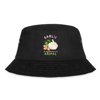 Knoblauch, lustiger Spuch, Garlic-Illustration - Bucket Hat - Schwarz - Vorne - Lela (165cm)