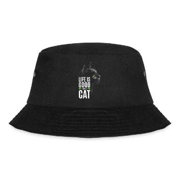 Das Leben Ist Gut Mit Einer Katze - Bucket Hat - Schwarz - Vorne - Lela (165cm)