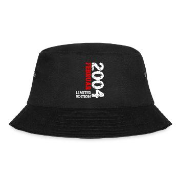 2004 Februar Limited Edition Geburtstag Mann Frau - Bucket Hat - Schwarz - Vorne - Lela (165cm)
